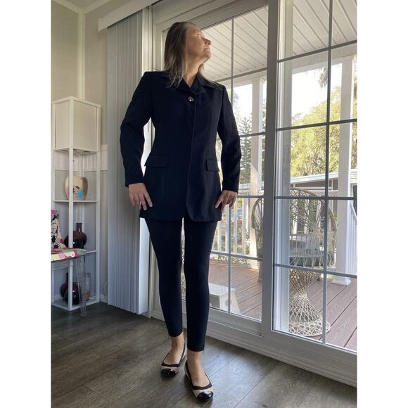 BYBLOS Cool Italian Brand 100% Wool Blazer/Jacket Black Italy 46 US 8-10 - Picture 4 of 12